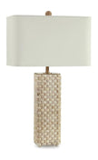 John Richard Travertine Weave Table Lamp
