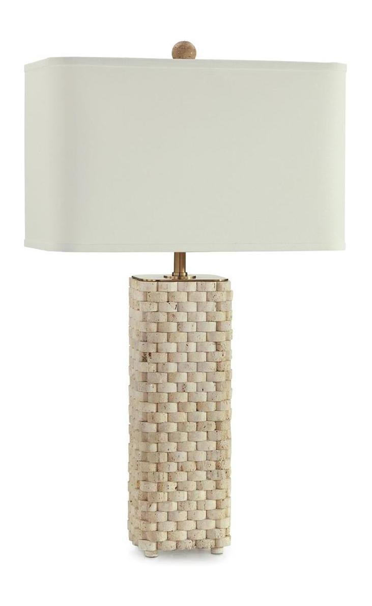 John Richard Travertine Weave Table Lamp
