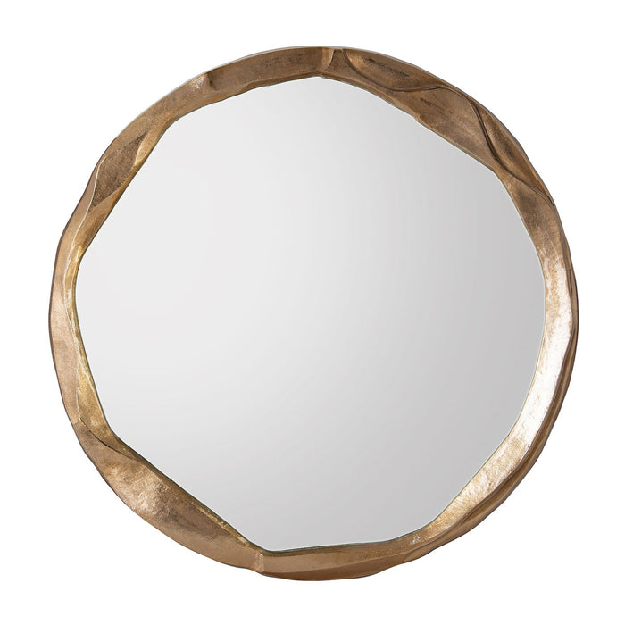 John Richard Round Ruga Mirror, Large Gold