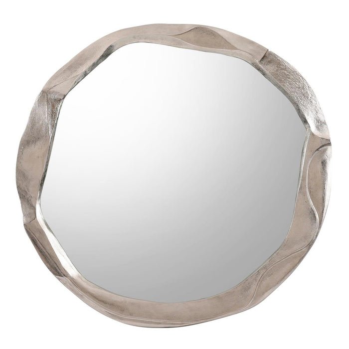 John Richard Round Ruga Mirror, Small Nickel