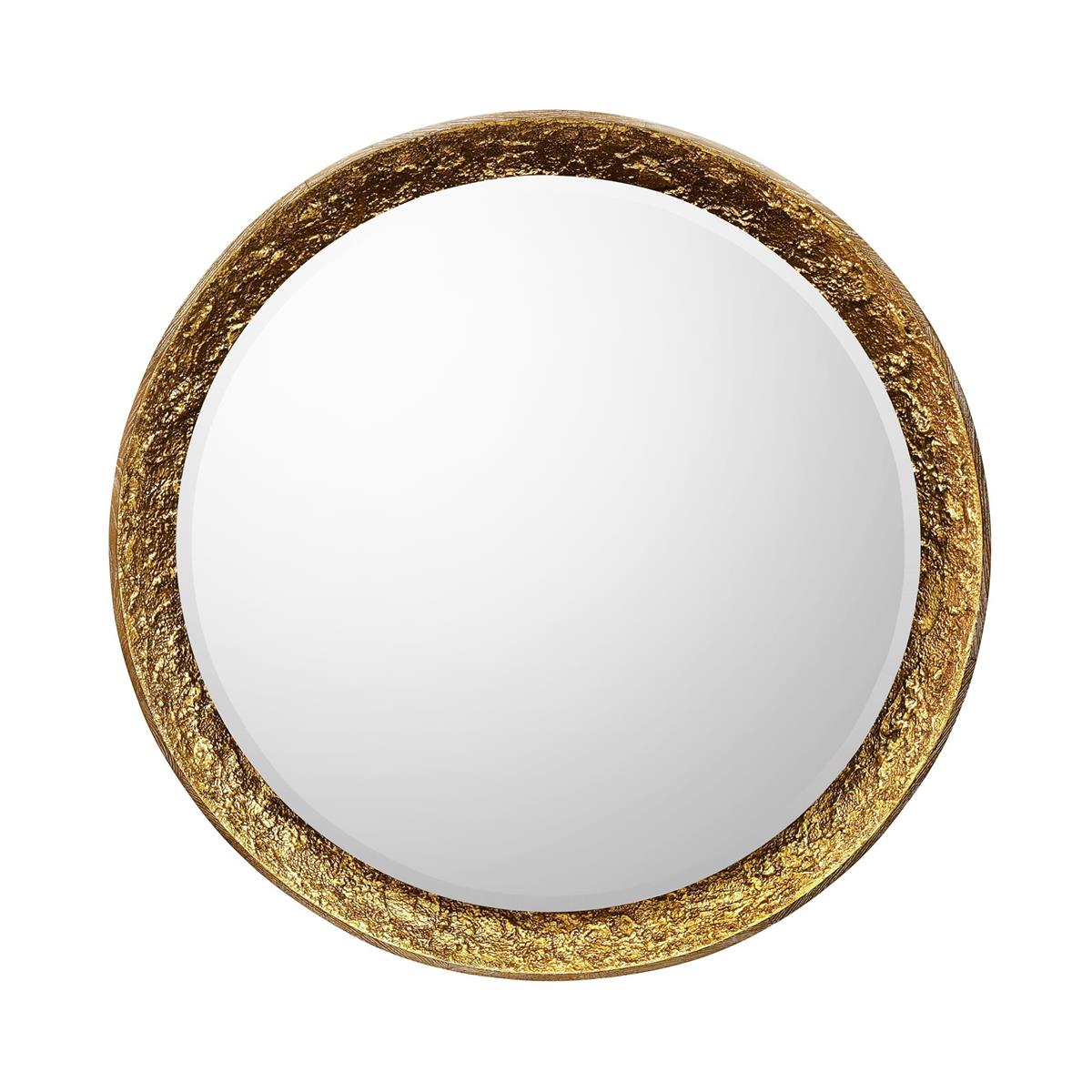 John Richard Gilded Oak Mirror, Round