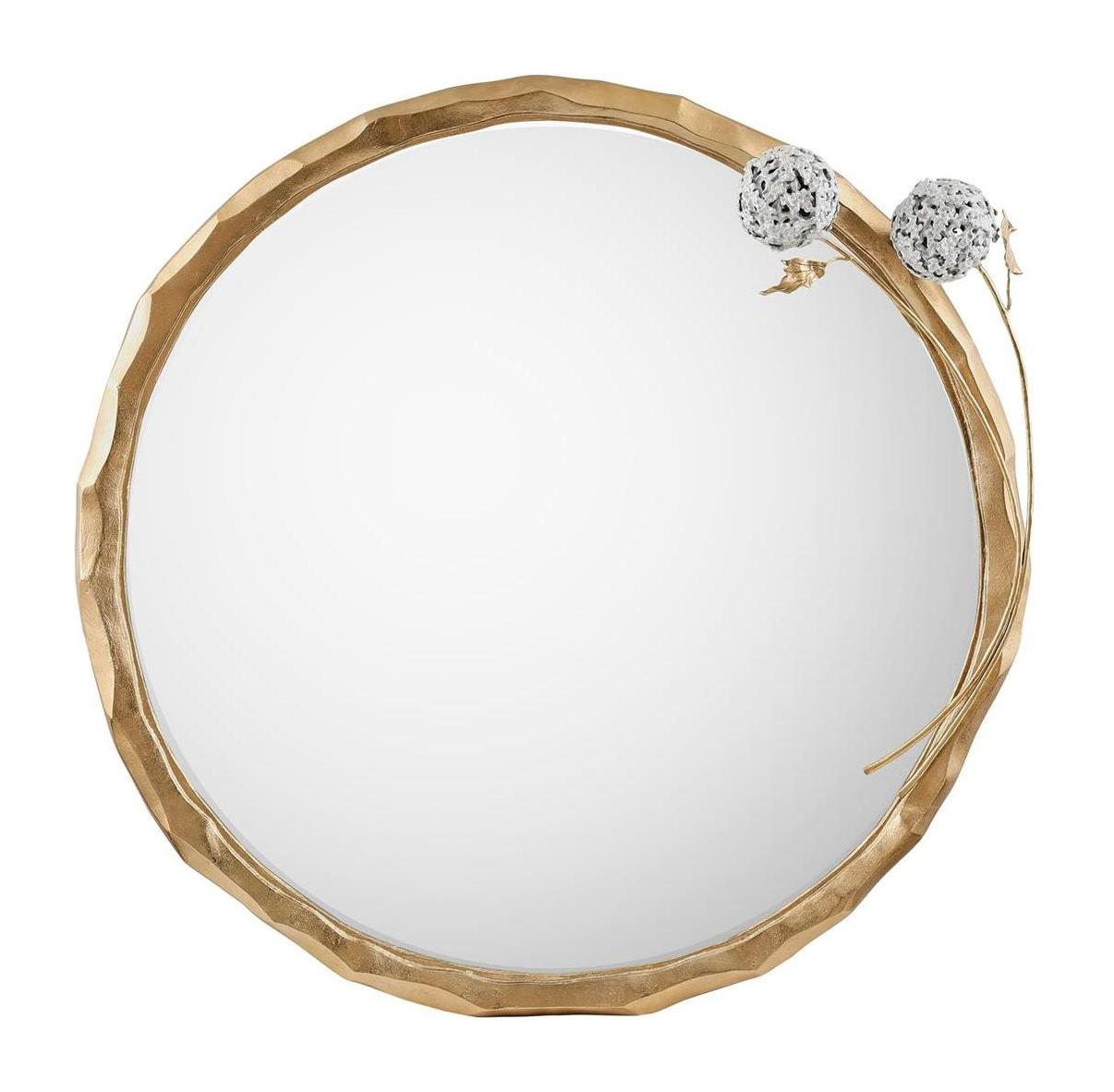 John Richard Hydrangea Mirror, Brass
