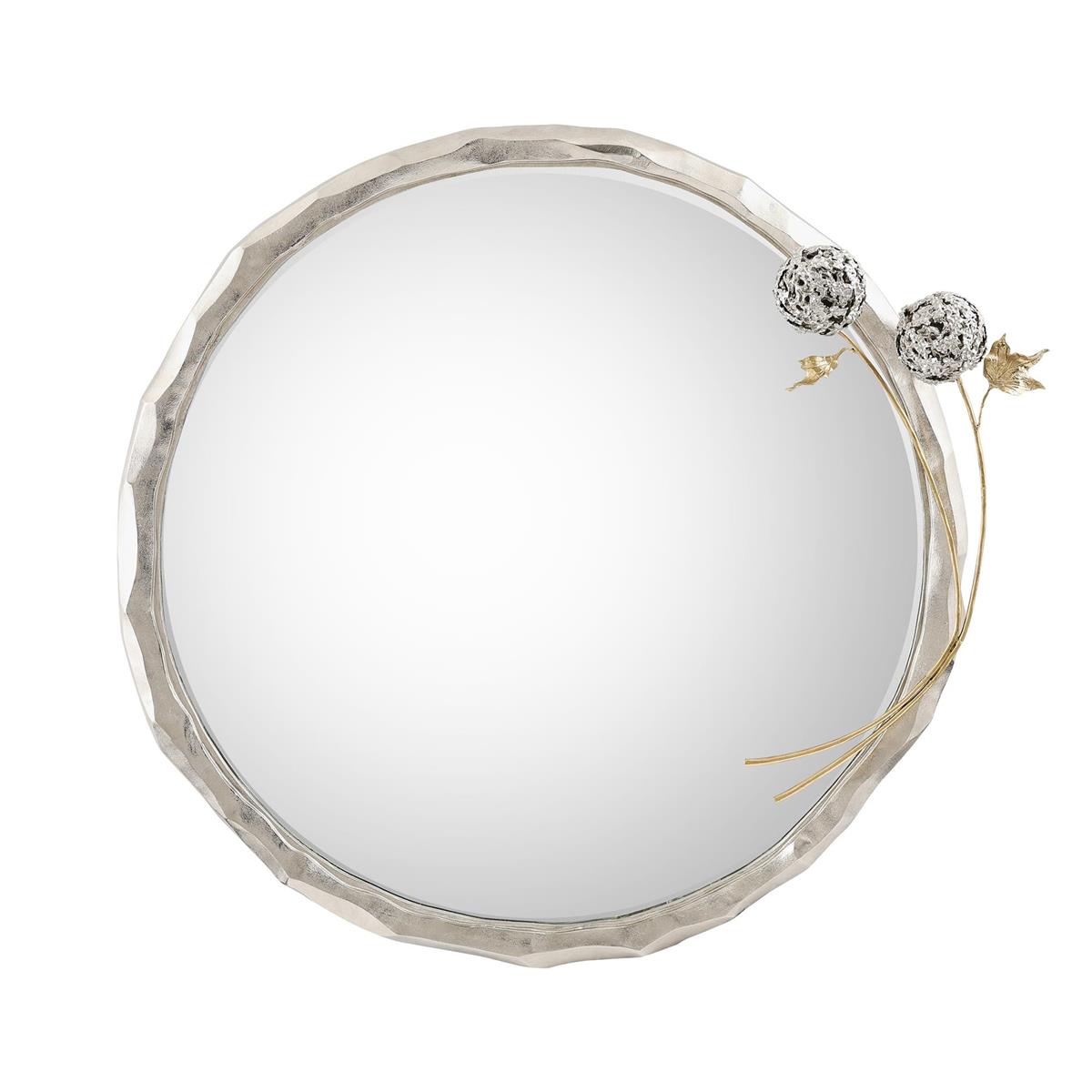 John Richard Hydrangea Mirror, Nickel