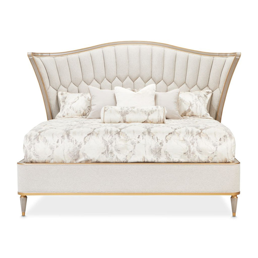 Michael Amini St. Charles Upholstered Bed - Dove Gray