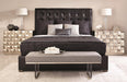 Bernhardt Interiors Avery Leather Button-Tufted Bed 54.5"