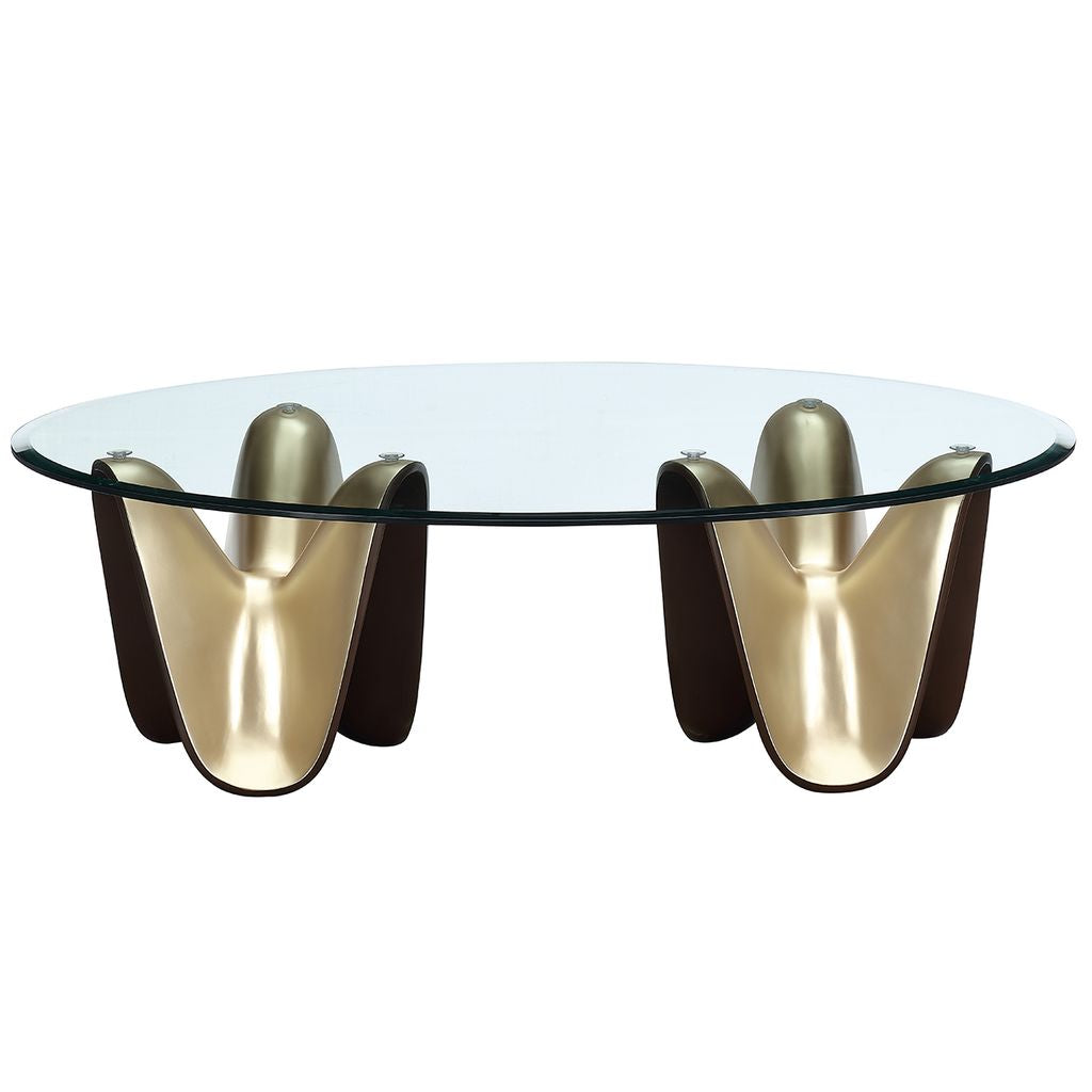 Michael Amini Houston Cocktail Table - Brushed Gold