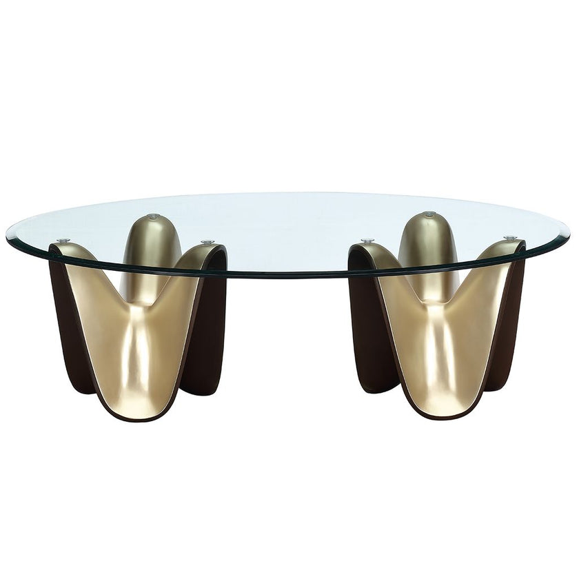 Michael Amini Houston Cocktail Table - Brushed Gold