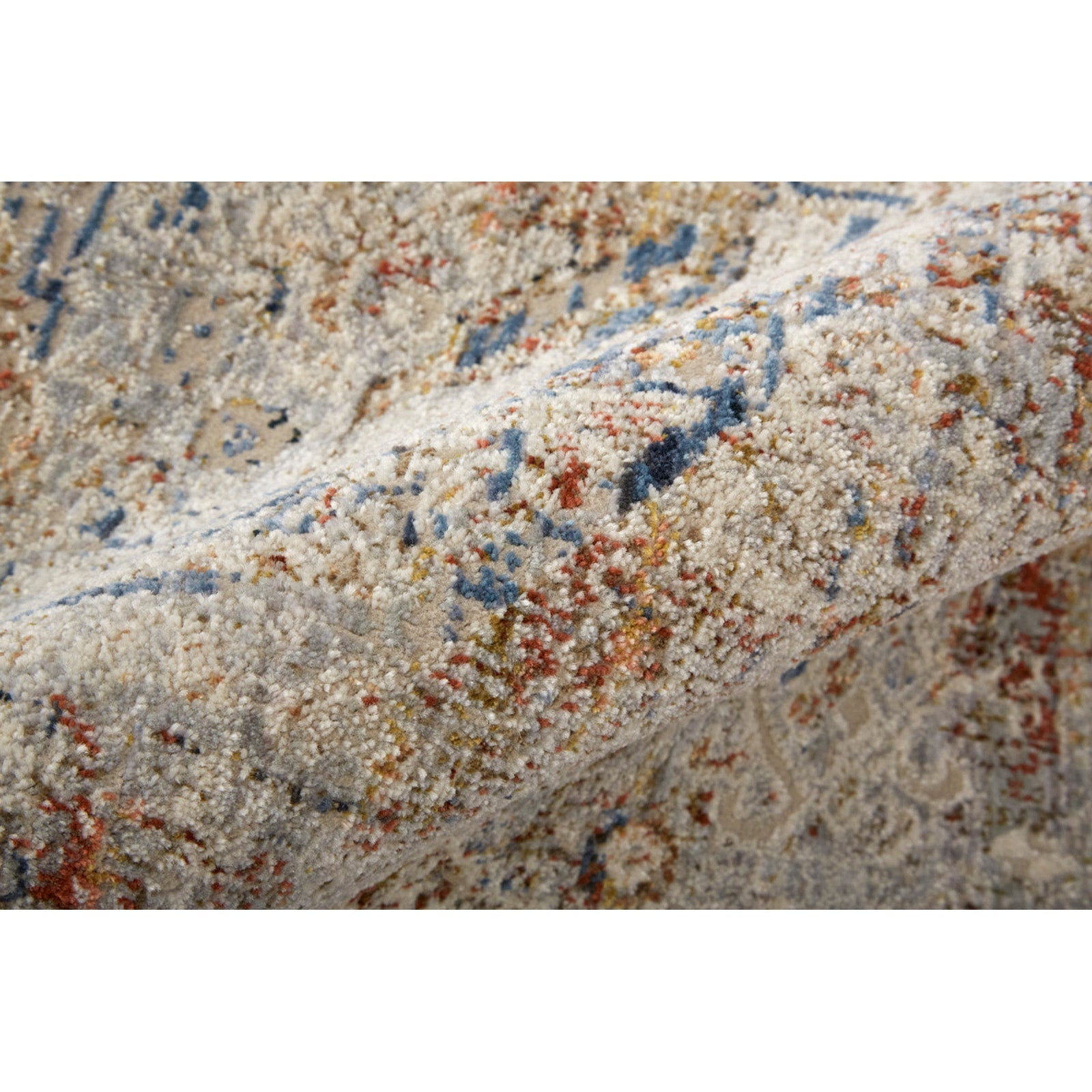 Feizy Kaia 39GJF Transitional Medallion in Tan/Orange/Red