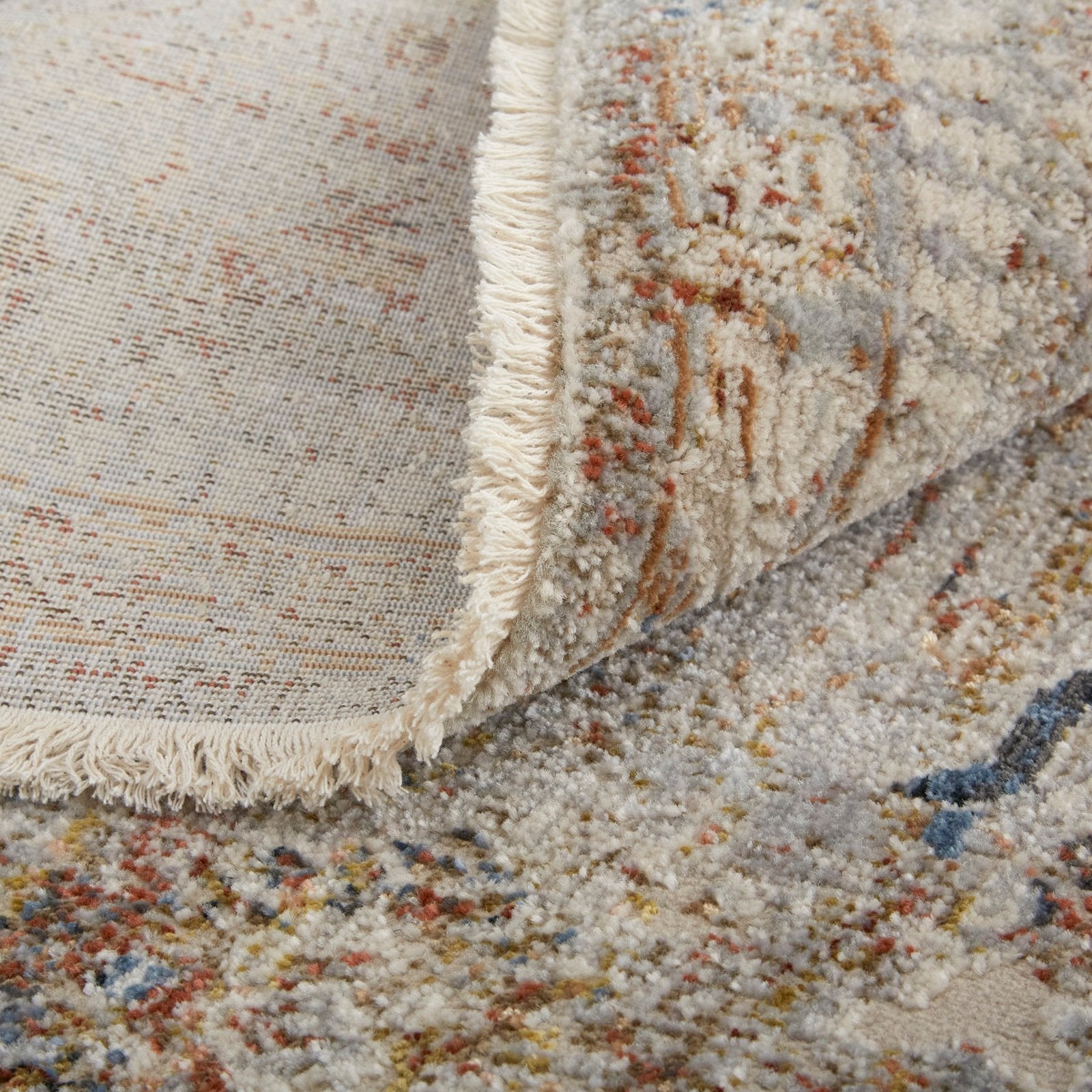 Feizy Kaia 39GJF Transitional Medallion in Tan/Orange/Red