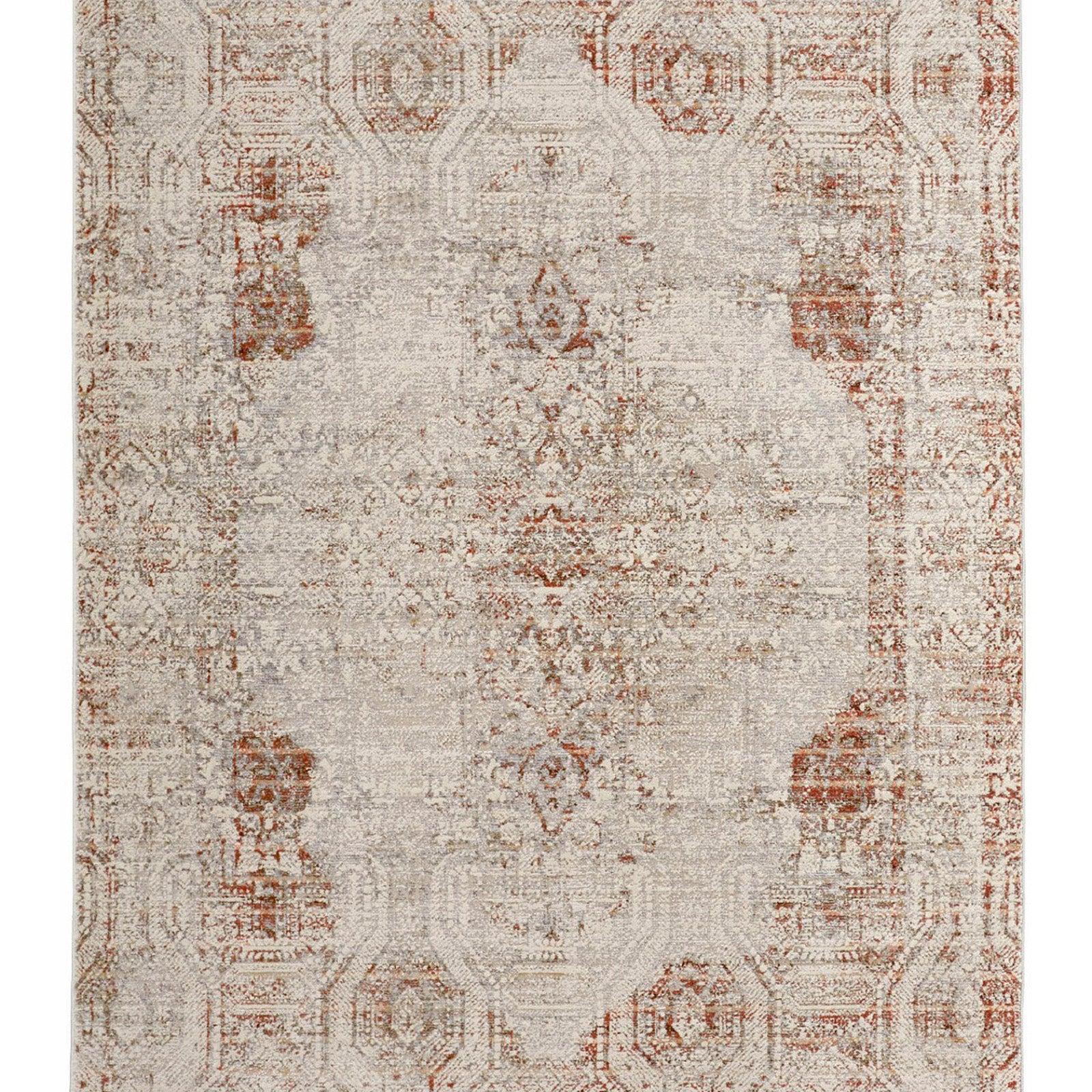 Feizy Kaia 39GKF Transitional Distressed in Tan/Ivory/Orange