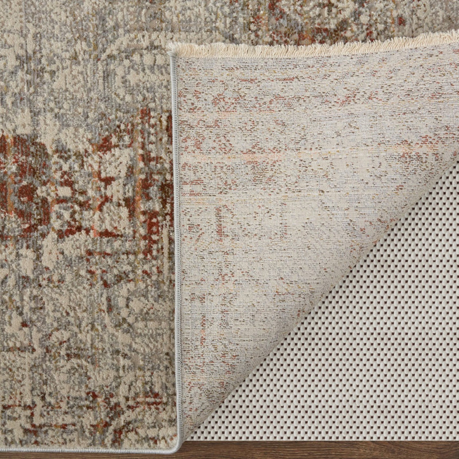 Feizy Kaia 39GKF Transitional Distressed in Tan/Ivory/Orange