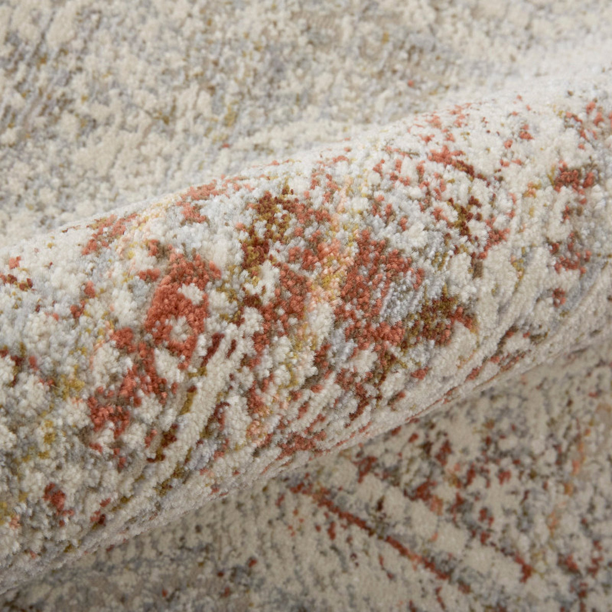 Feizy Kaia 39GKF Transitional Distressed in Tan/Ivory/Orange