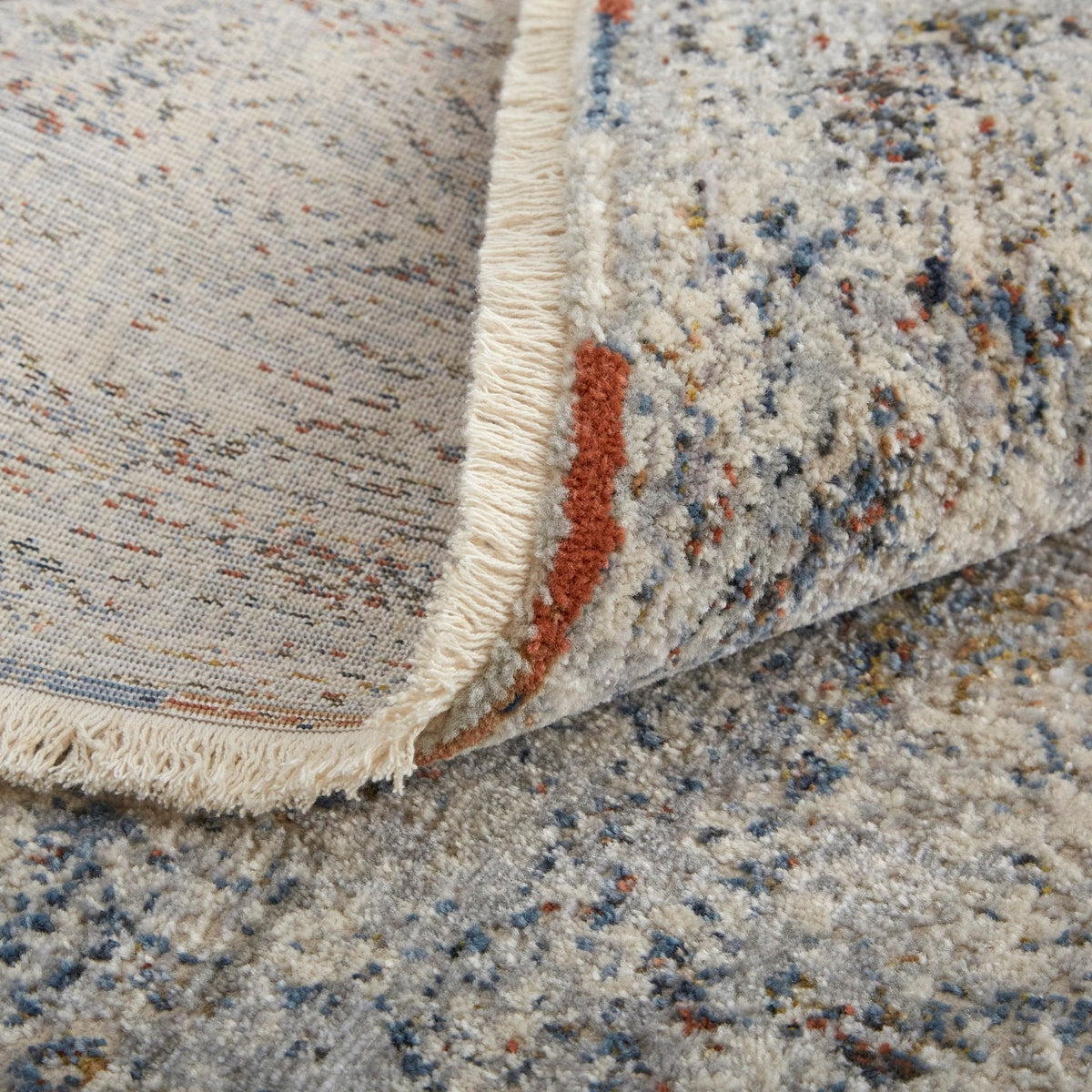 Feizy Kaia 39GLF Transitional Distressed in Tan/Ivory/Blue