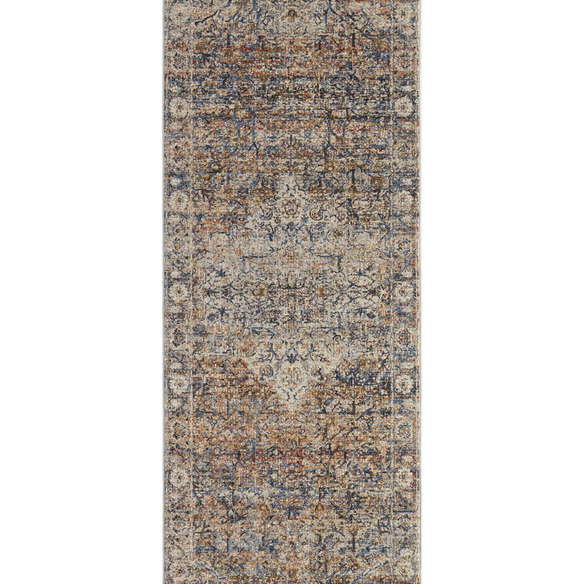 Feizy Kaia 39GMF Transitional Medallion in Tan/Orange/Blue
