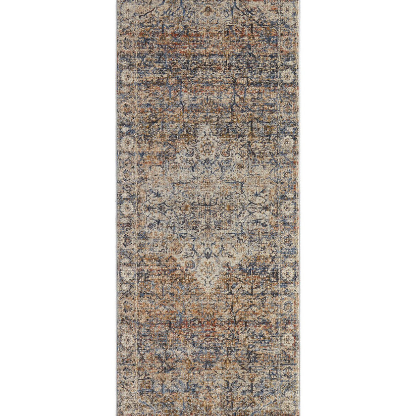 Feizy Kaia 39GMF Transitional Medallion in Tan/Orange/Blue