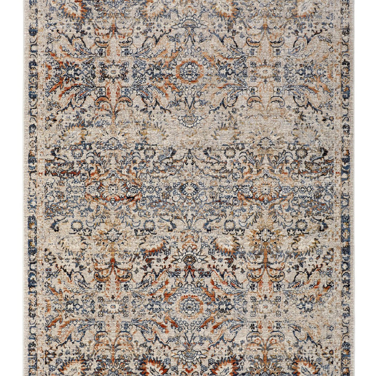 Feizy Kaia 39GNF Transitional Damask in Tan/Blue/Orange