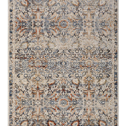 Feizy Kaia 39GNF Transitional Damask in Tan/Blue/Orange