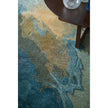 Feizy Kawai 8987F Modern Abstract Rug in Blue/Gold/Gray