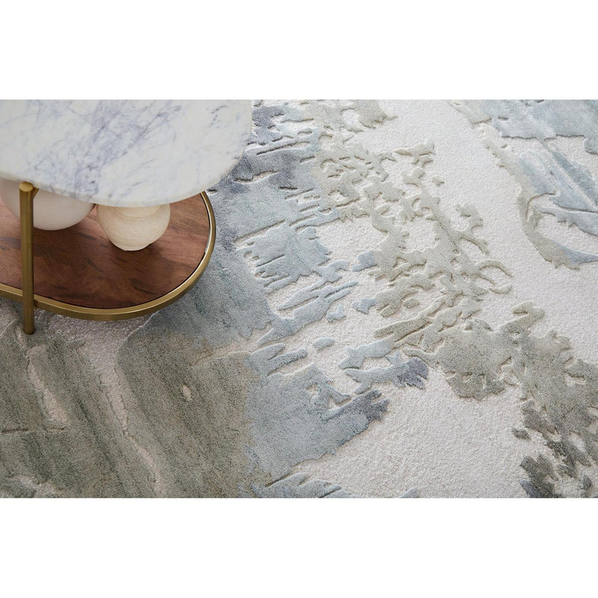 Feizy Kendall 8A62F Modern Abstract Rug in Ivory/Blue/Gray