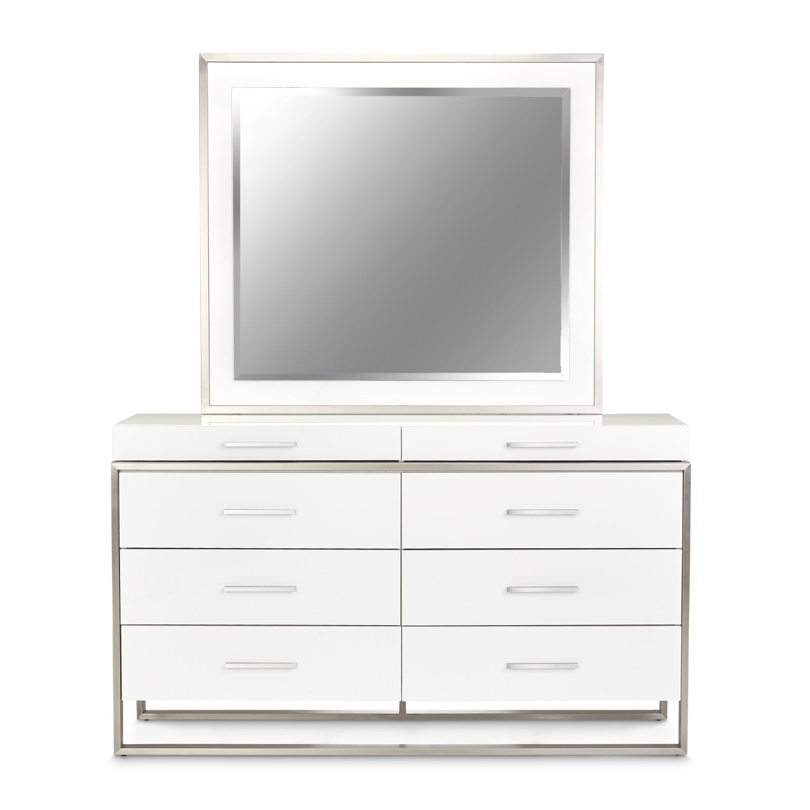 Michael Amini Marquee Dresser with Mirror - Cloud White