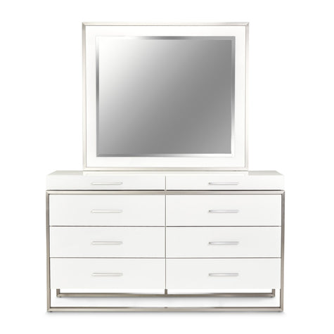Michael Amini Marquee Dresser with Mirror - Cloud White