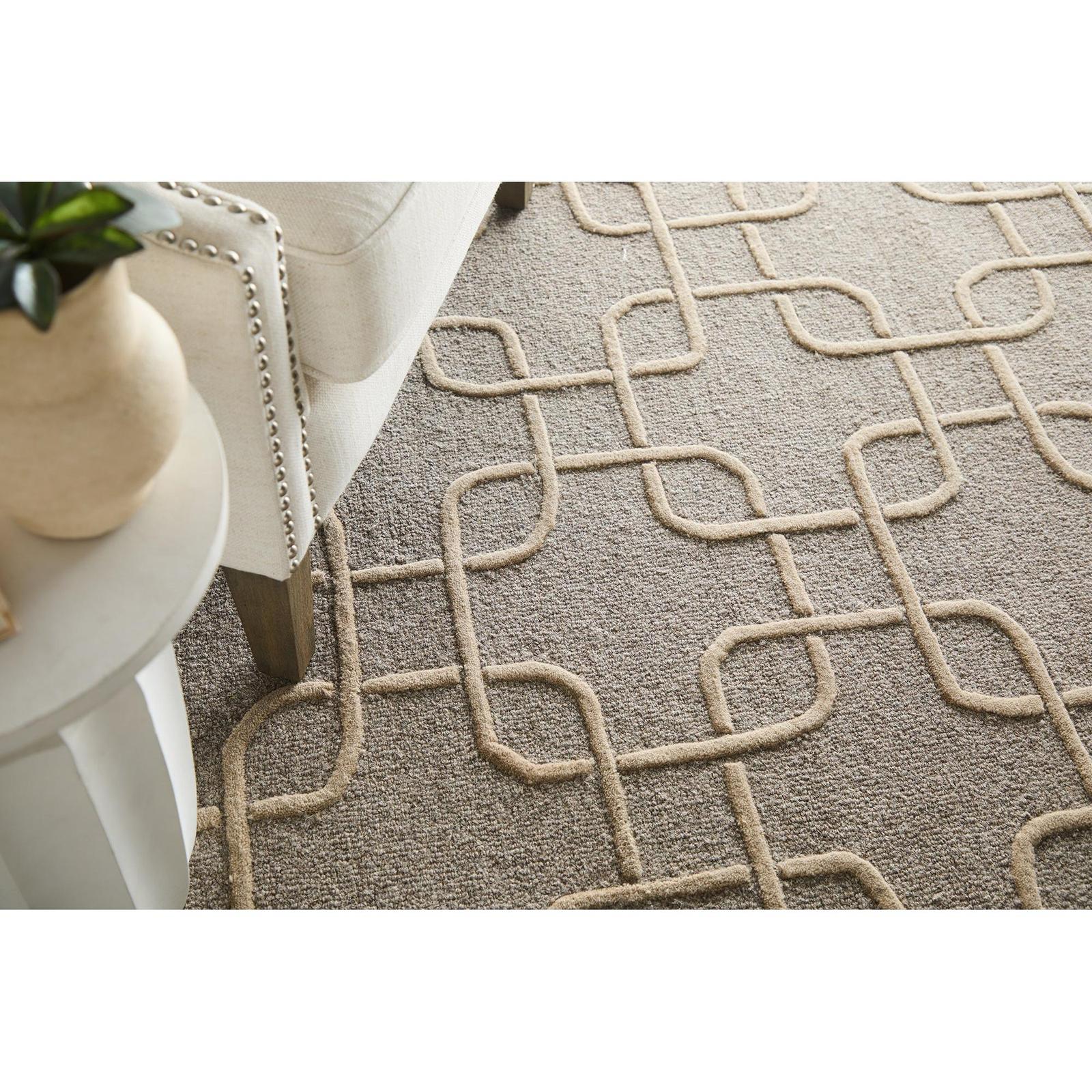 Feizy Kimball 8A35F Transitional Trellis & Lattice Rug in Gray/Taupe/Tan