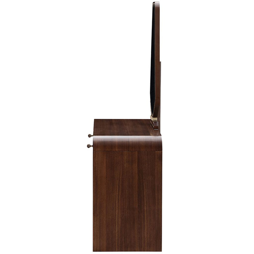 Michael Amini Houston Vanity Table with Mirror - Walnut