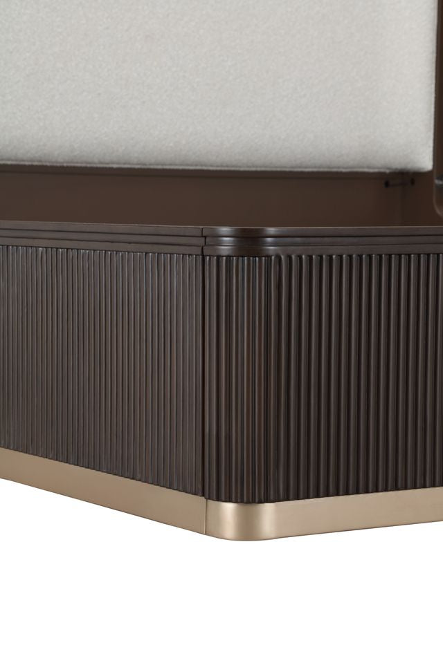 Michael Amini West Kensington Bed - Buff/Medium Espresso