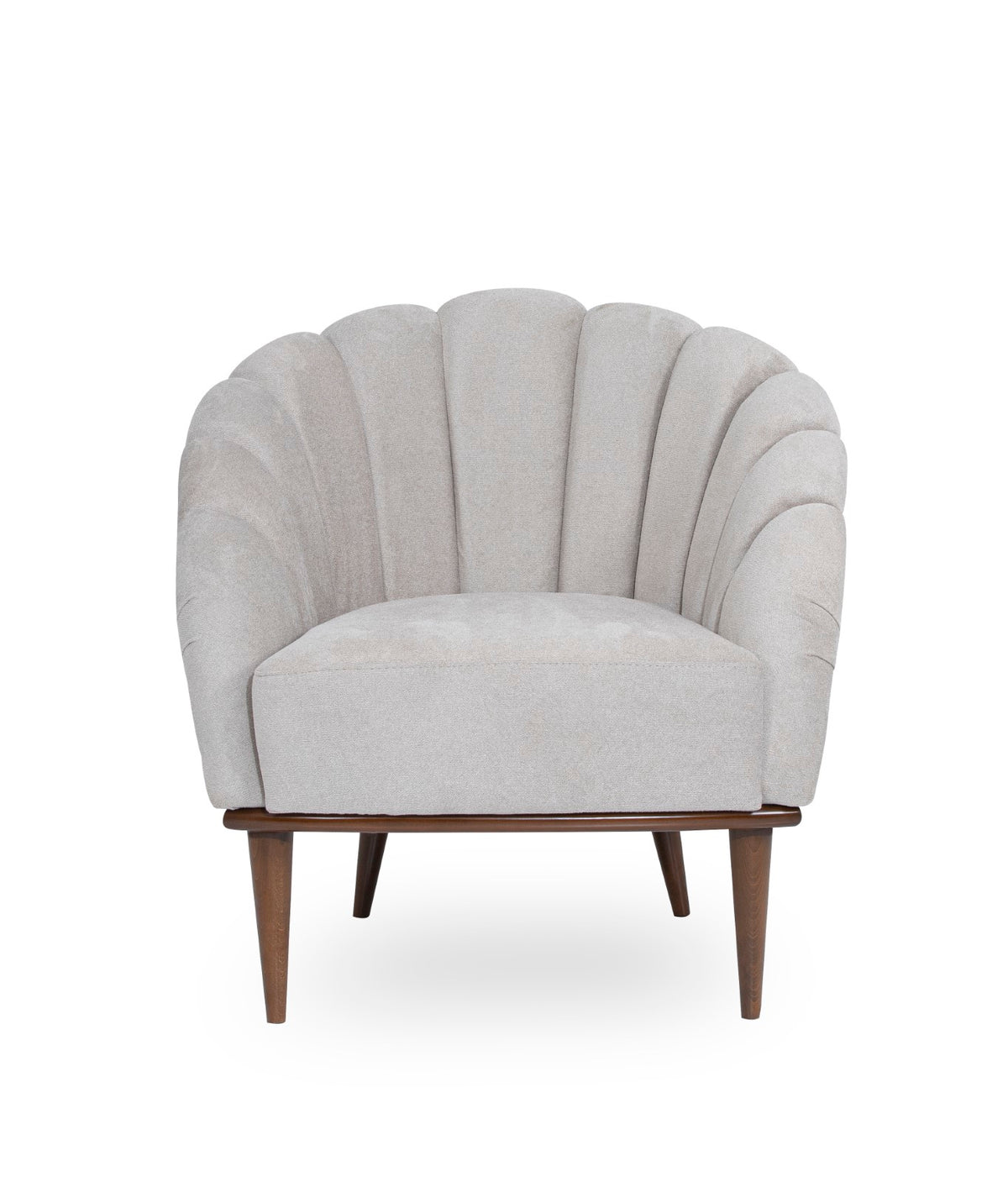 Michael Amini Balboa Chenille Accent Chair - Beach Gray/Warm Walnut