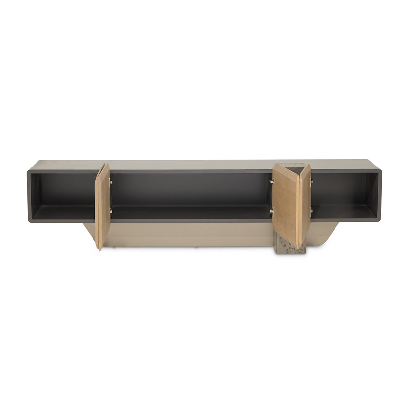 Michael Amini Bristol Point Media Cabinet - Saddle Brown