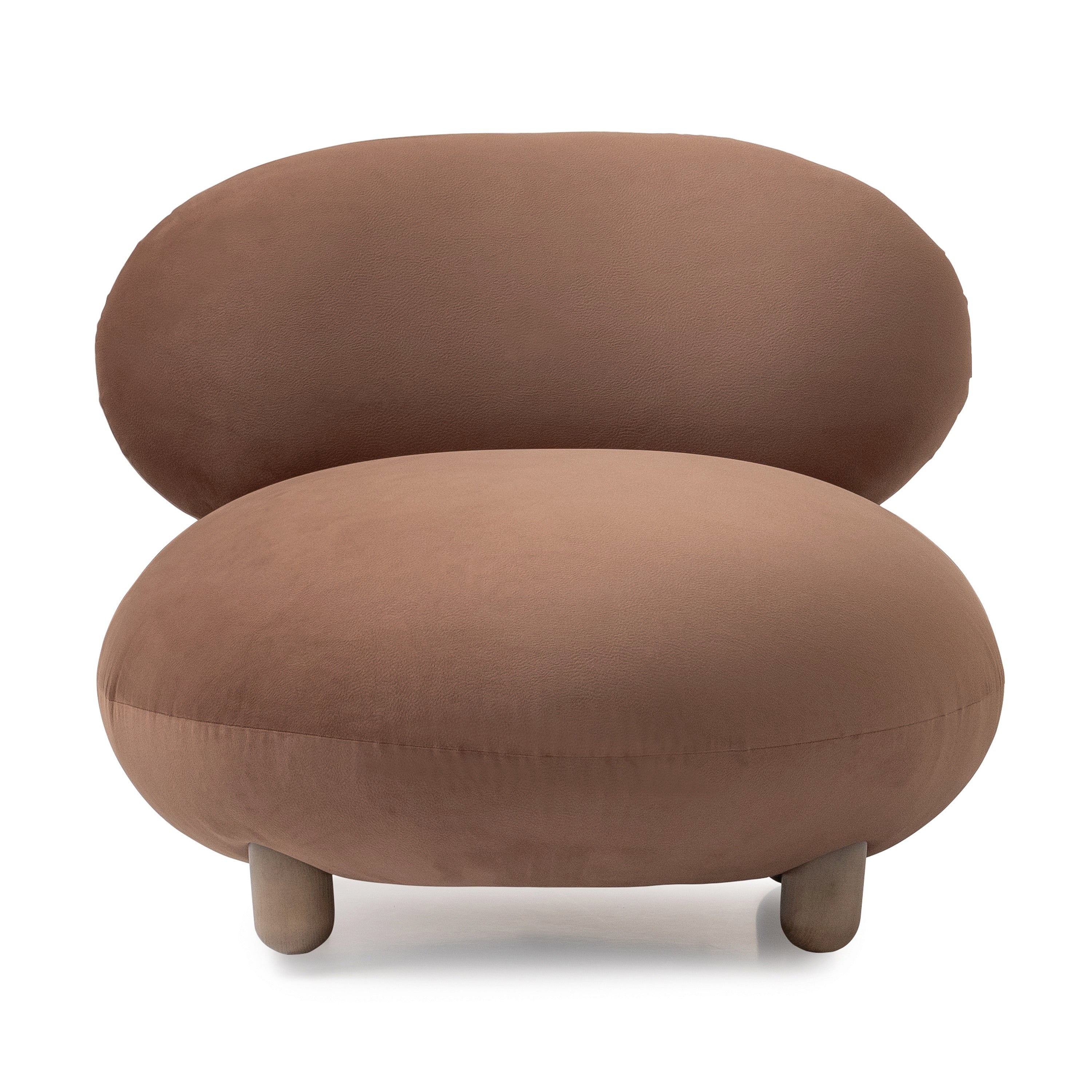 Michael Amini Bristol Point Accent Chair - Fawn/Saddle Brown
