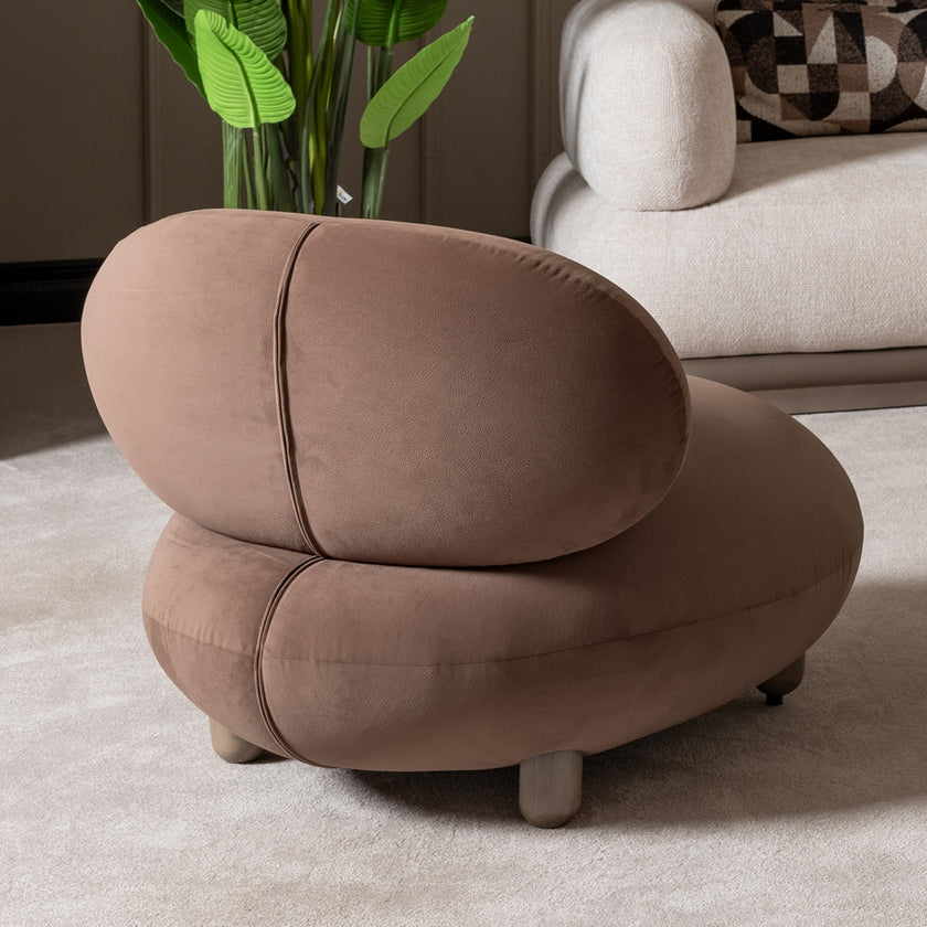 Michael Amini Bristol Point Accent Chair - Fawn/Saddle Brown
