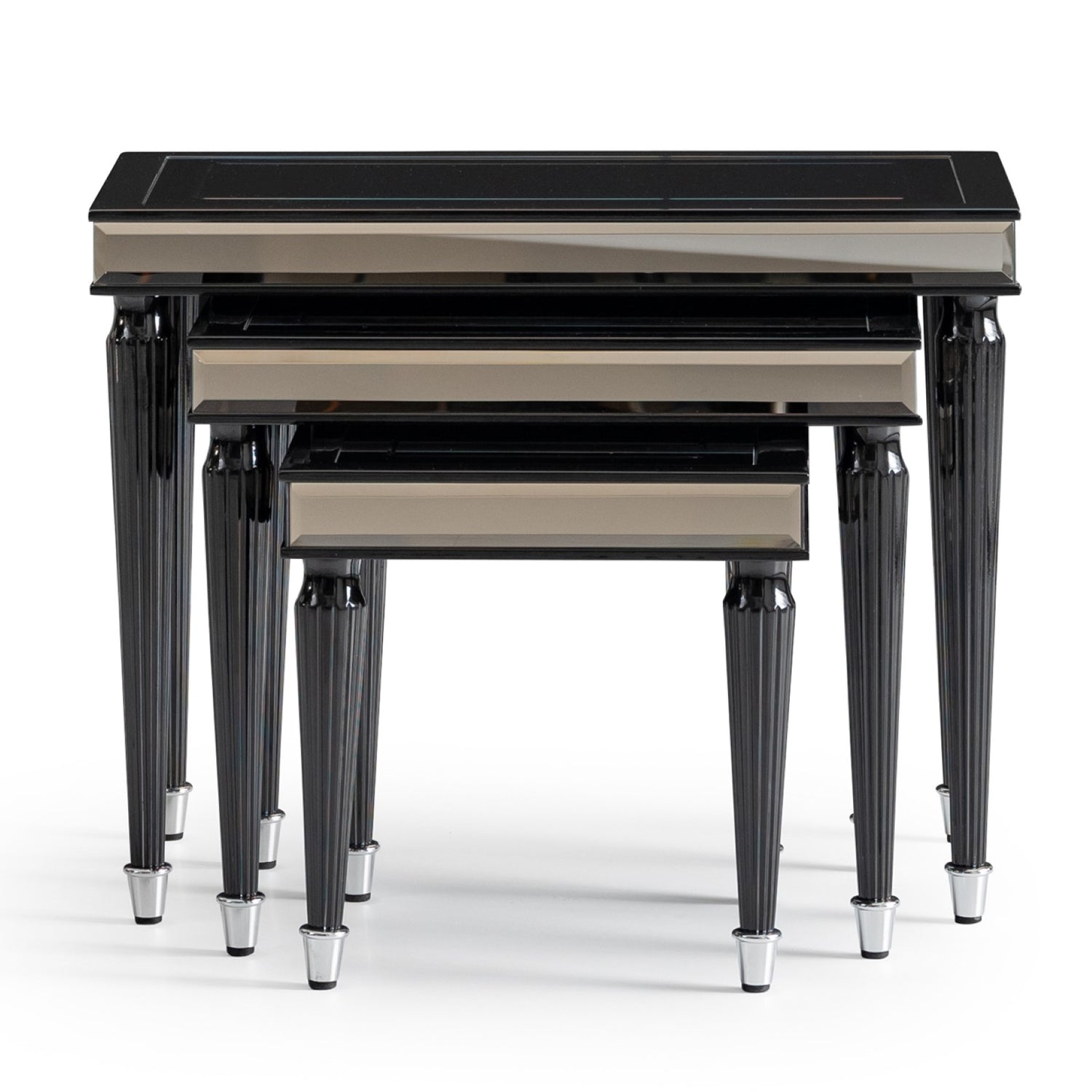 Michael Amini La Francaise Black Ice Nesting Tables - Set of 3