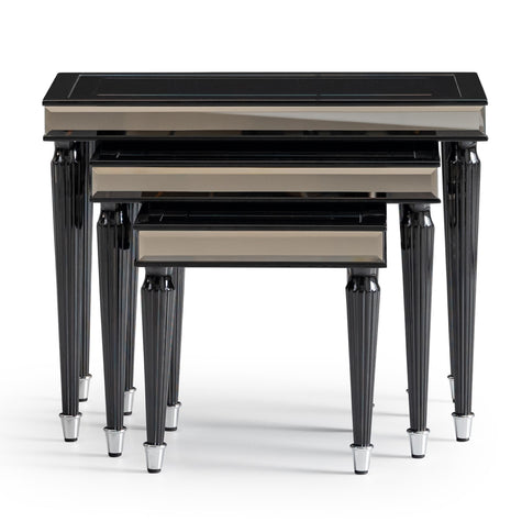 Michael Amini La Francaise Black Ice Nesting Tables - Set of 3