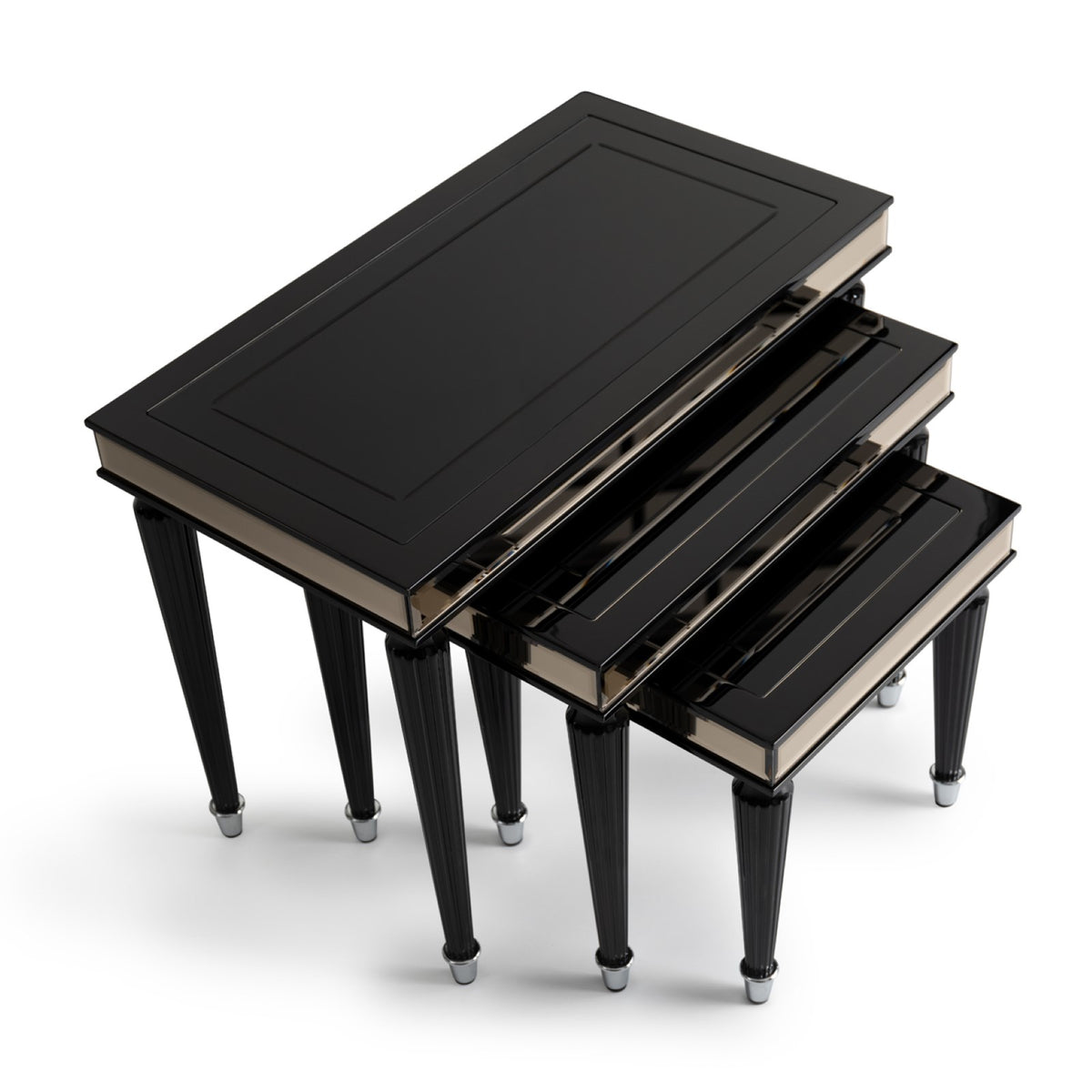 Michael Amini La Francaise Black Ice Nesting Tables - Set of 3