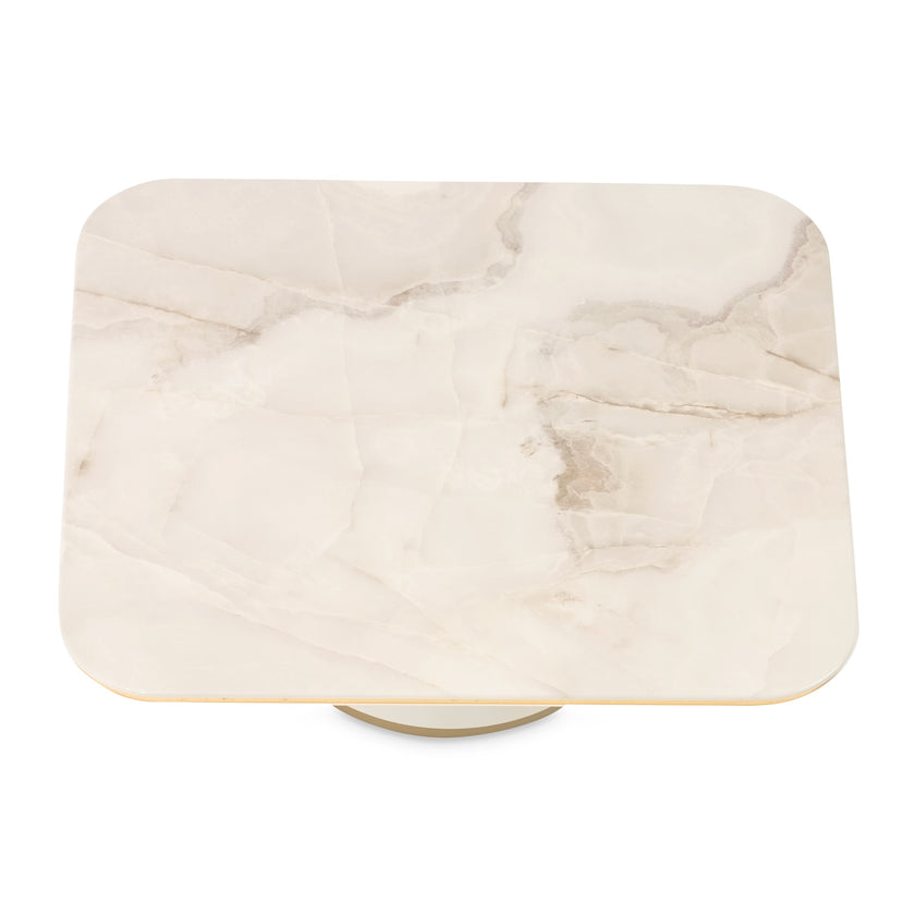 Michael Amini Gineverra Rectangular Cocktail Table - Ivory/Gold