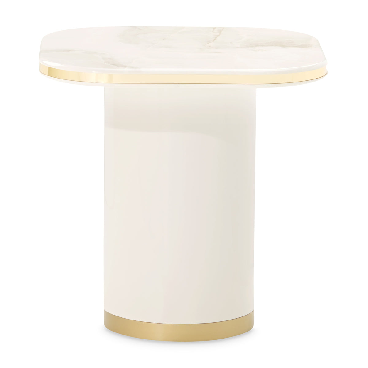Michael Amini Gineverra End Table - Ivory Gold