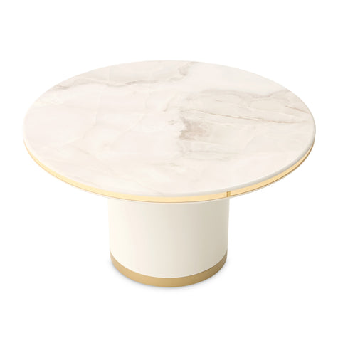 Michael Amini Gineverra Round Cocktail Table - Ivory Gold