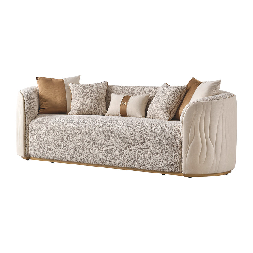Michael Amini Gineverra Sofa - Biscotti/Ivory Gold