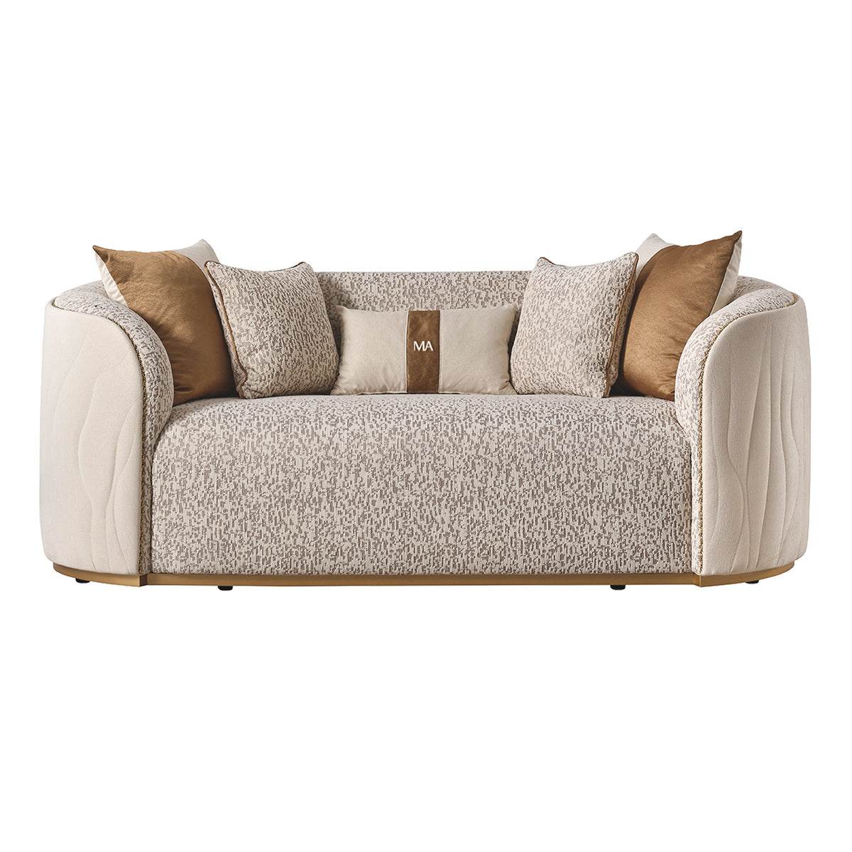 Michael Amini Gineverra Loveseat - Biscotti/Ivory Gold