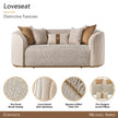Michael Amini Gineverra Loveseat - Biscotti/Ivory Gold