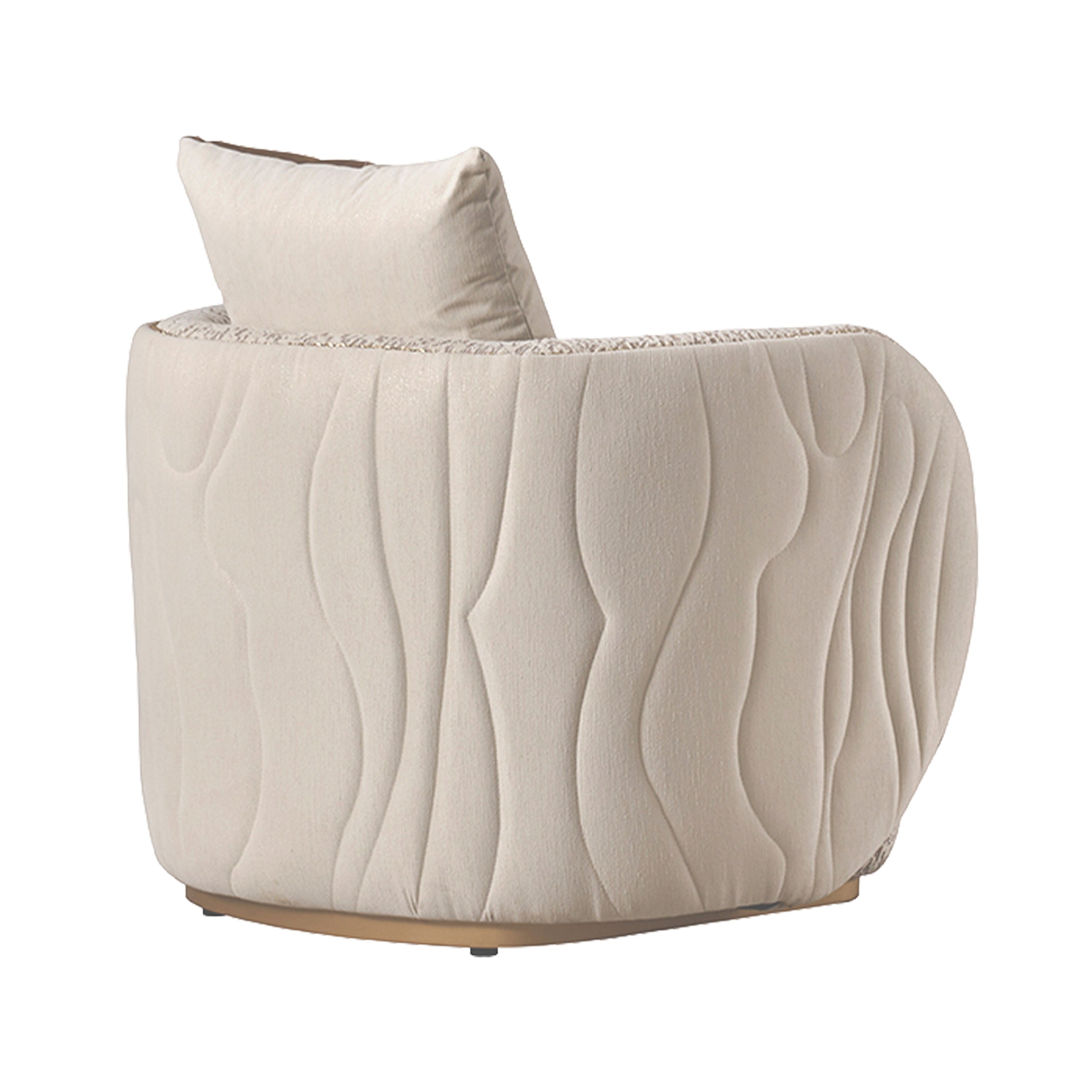 Michael Amini Gineverra Accent Chair - Biscotti/Ivory Gold