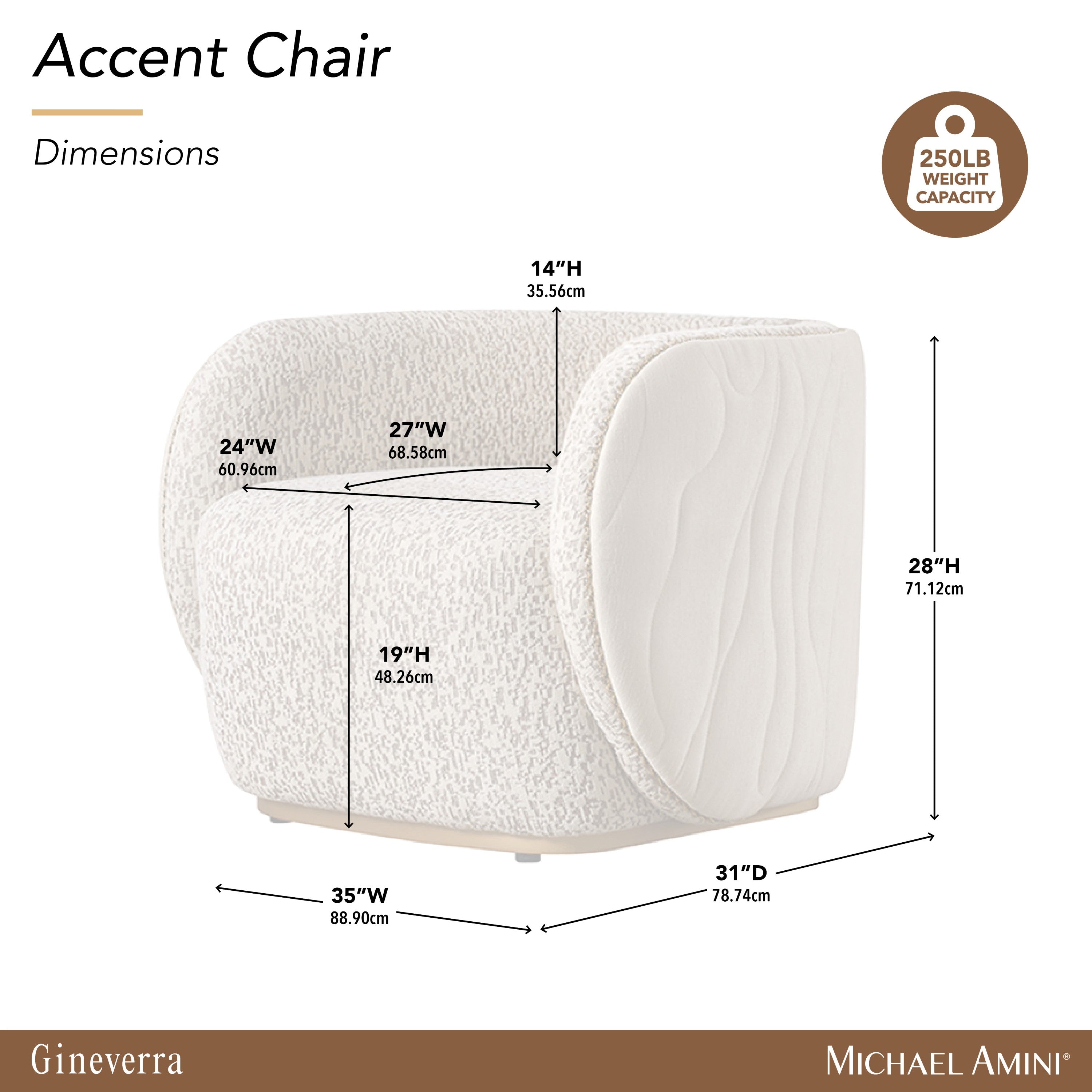 Michael Amini Gineverra Accent Chair - Biscotti/Ivory Gold