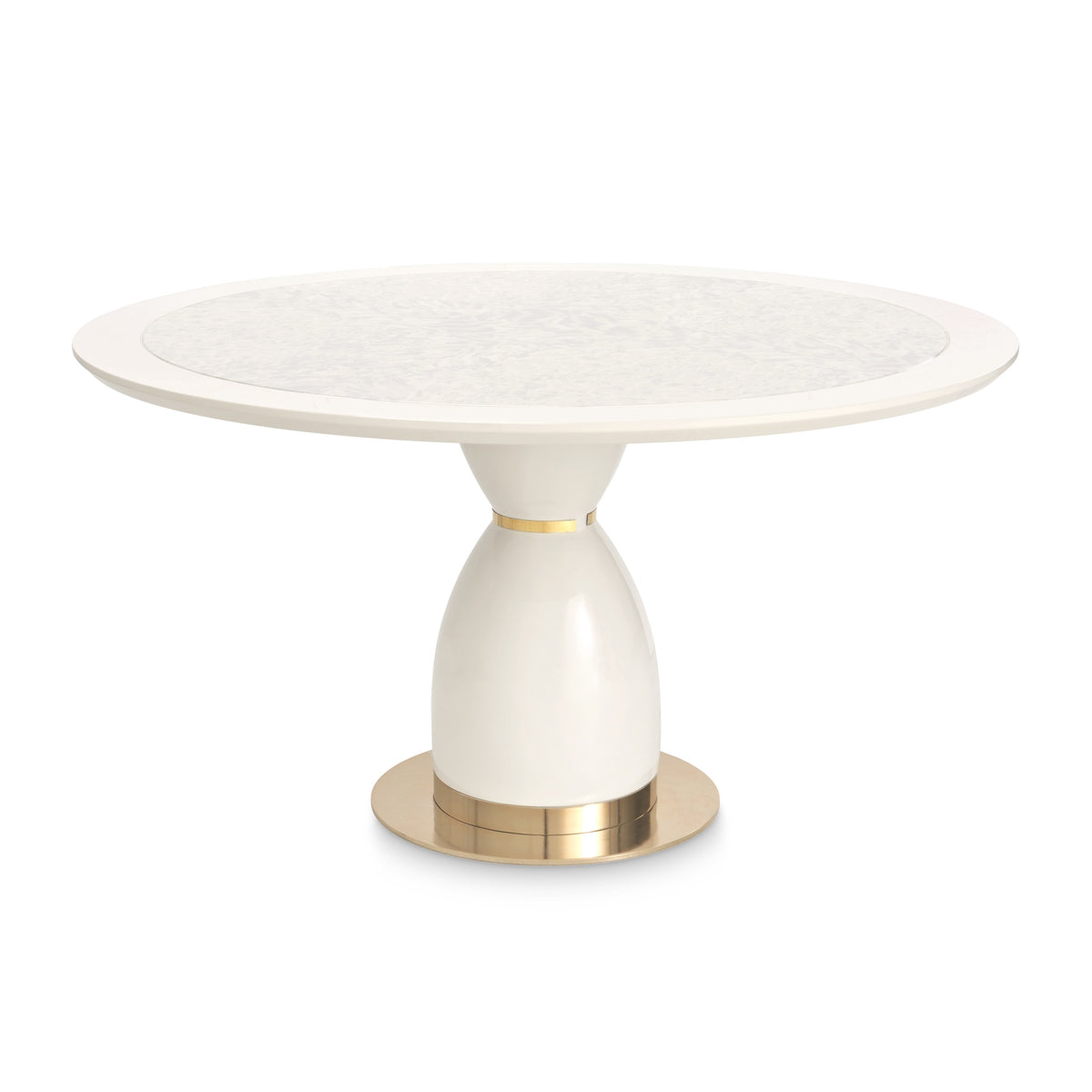 Michael Amini Lisbon Round Dining Table - Silken Cream