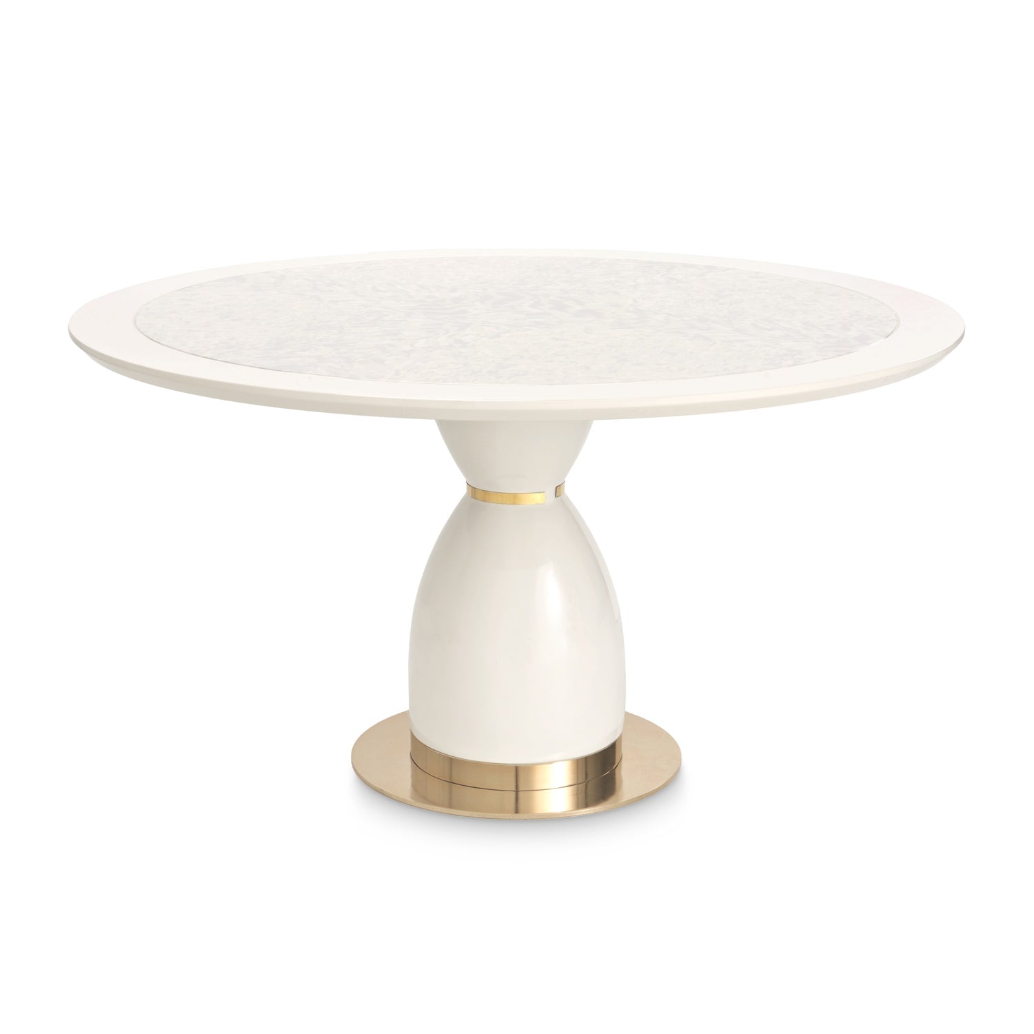 Michael Amini Lisbon Round Dining Table - Silken Cream
