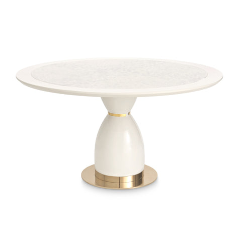 Michael Amini Lisbon Round Dining Table - Silken Cream