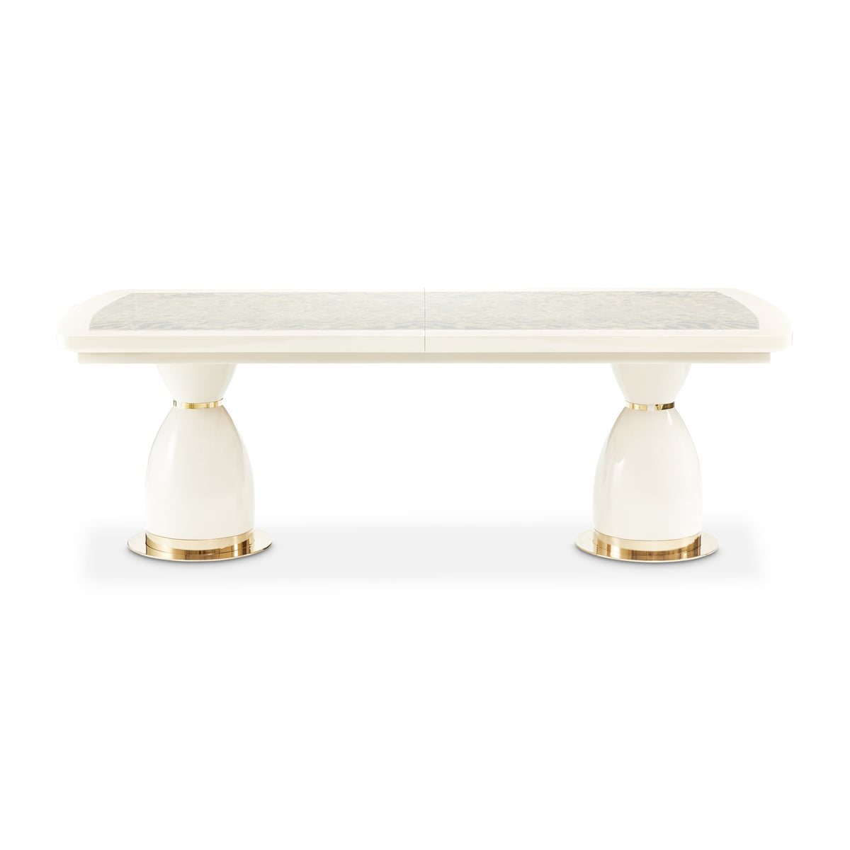 Michael Amini Lisbon Double Pedestal Dining Table - Silken Cream