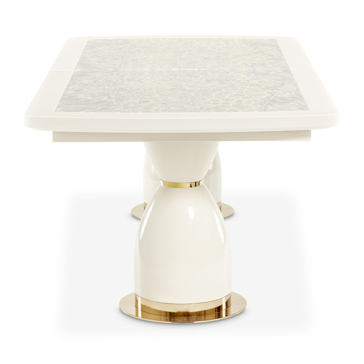 Michael Amini Lisbon Double Pedestal Dining Table - Silken Cream