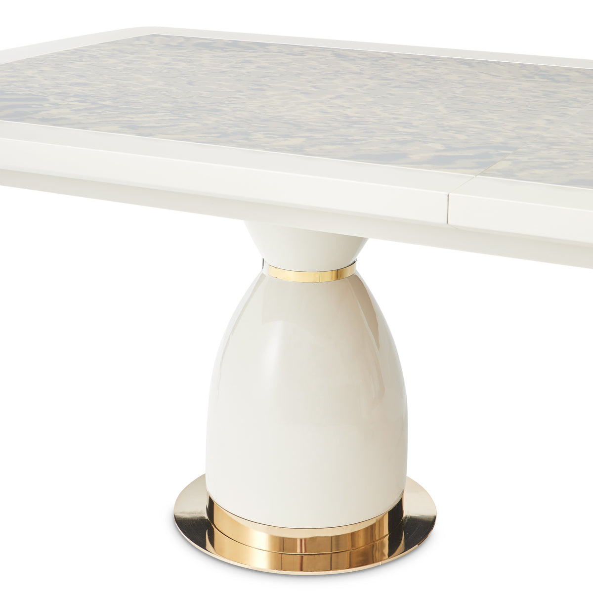 Michael Amini Lisbon Double Pedestal Dining Table - Silken Cream