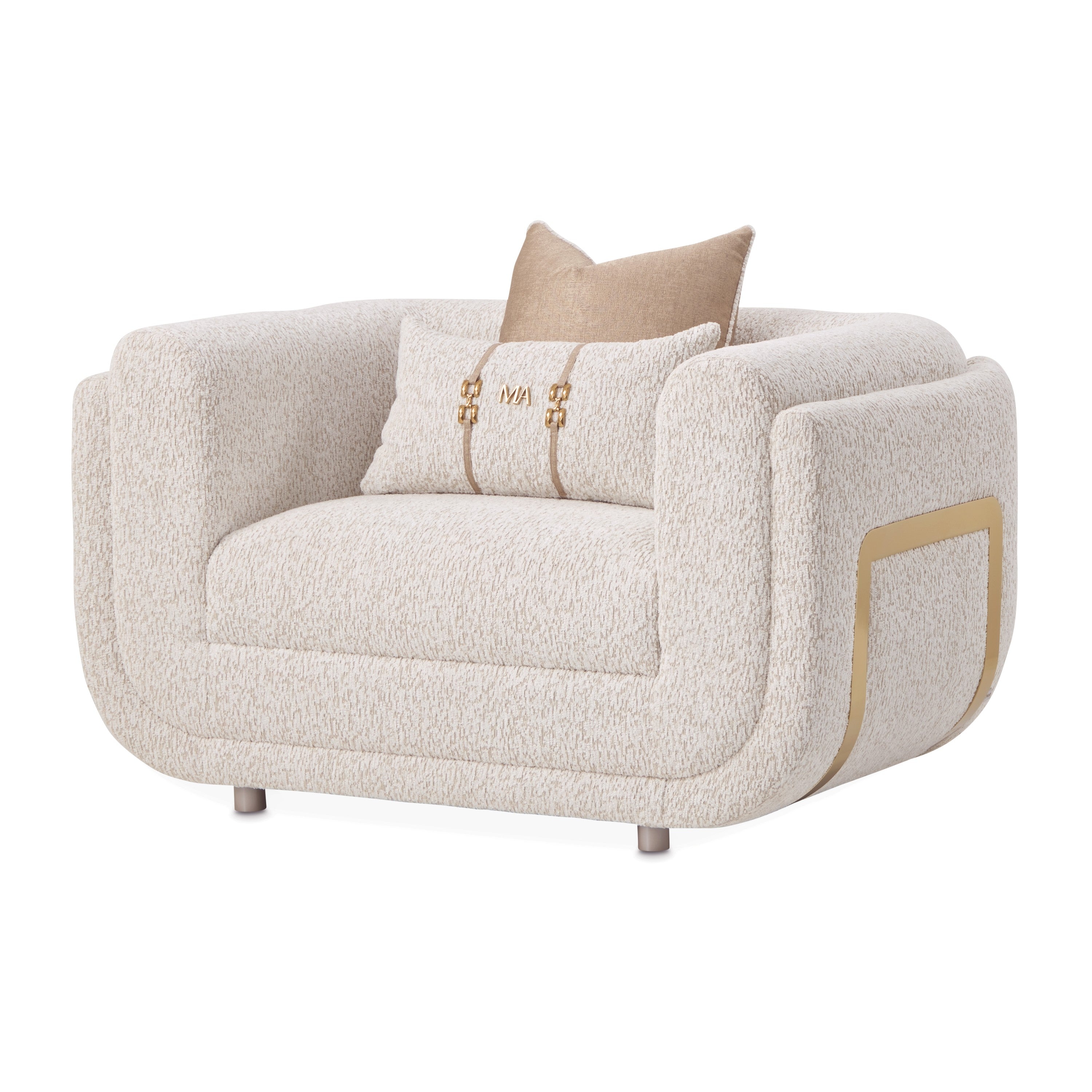 Michael Amini Savannah Breeze Matching Chair - Cashmere/Gold